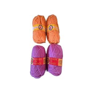 Bergere De France Vintage Yarn 2 Orange Beguin 2 Purple Chantily Made In France